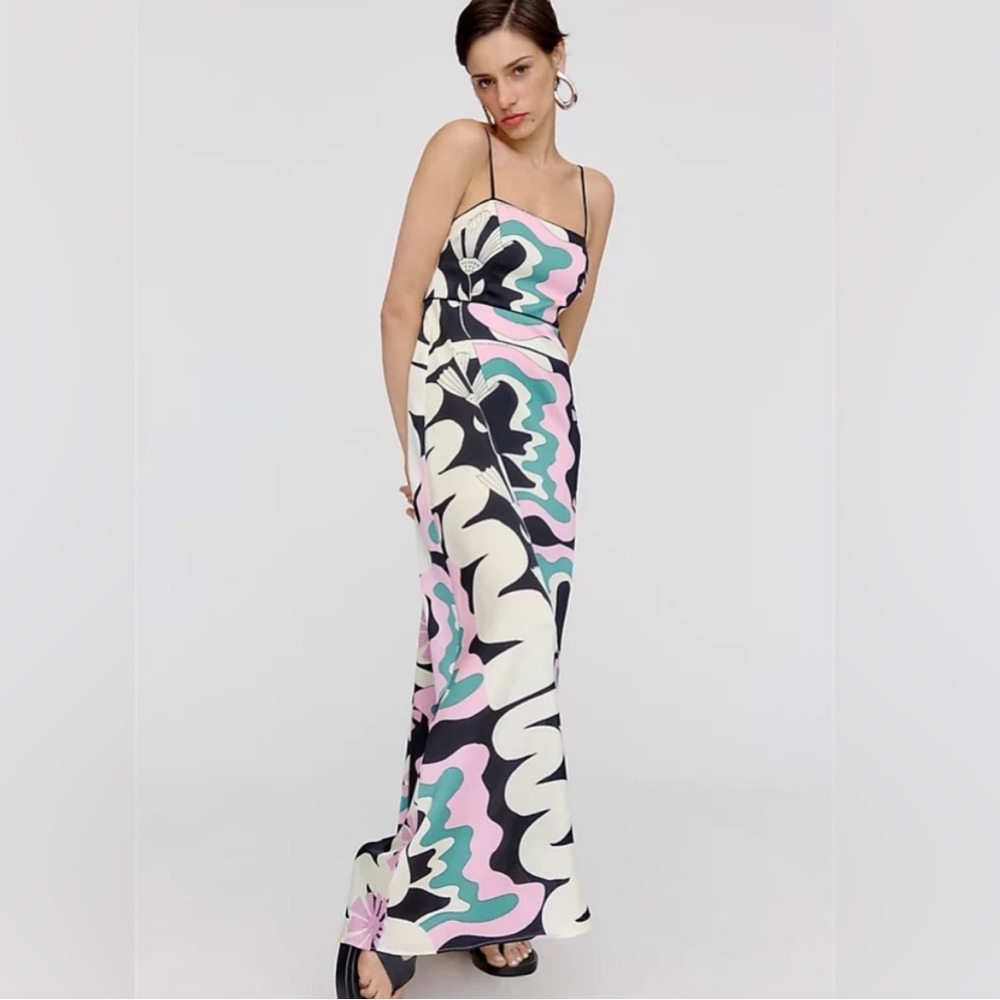 Anthropologie Spring 2023 OOPSCOOL SP graphic floral maxi black ivory pink green